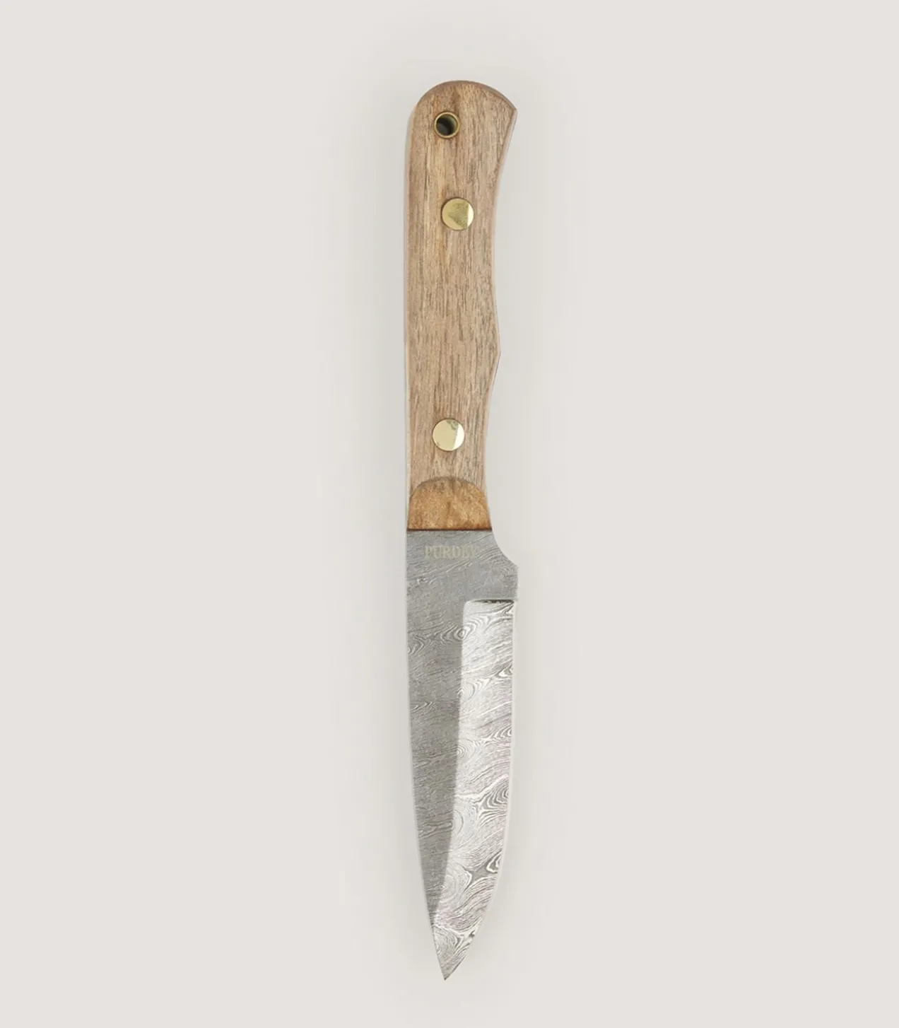 Damascus Hunting Knife In Walnut
