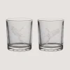 Fighting Pheasants Pair Of Crystal Tumblers