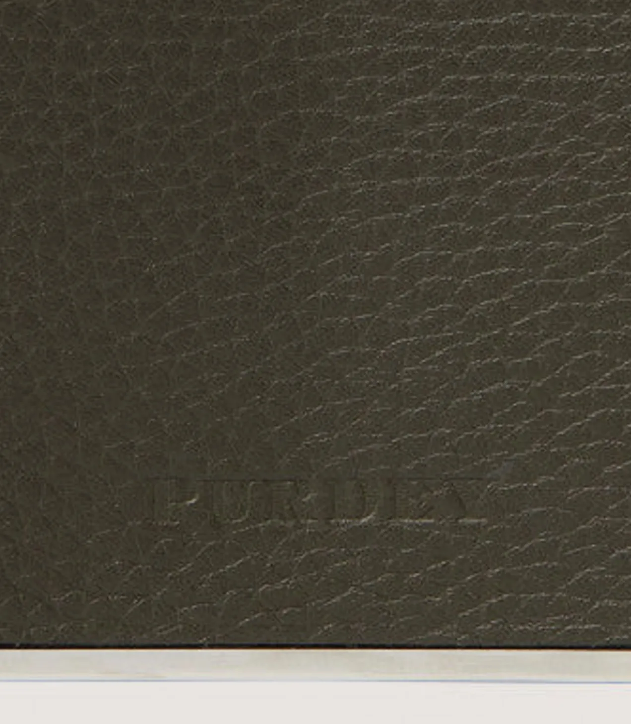 Grainy Leather Hip Flask In Olive Green