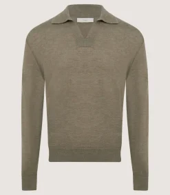 Men'S Cashmere Duke Polo In Taupe