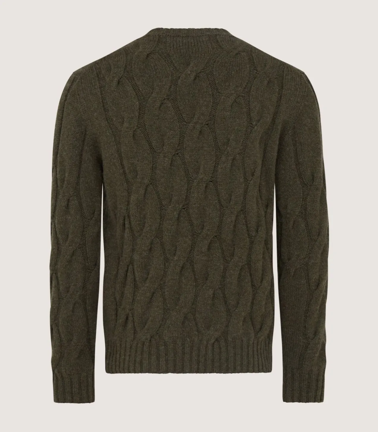 Men'S Cashmere Loch Cable Crew Neck Sweater In Loden