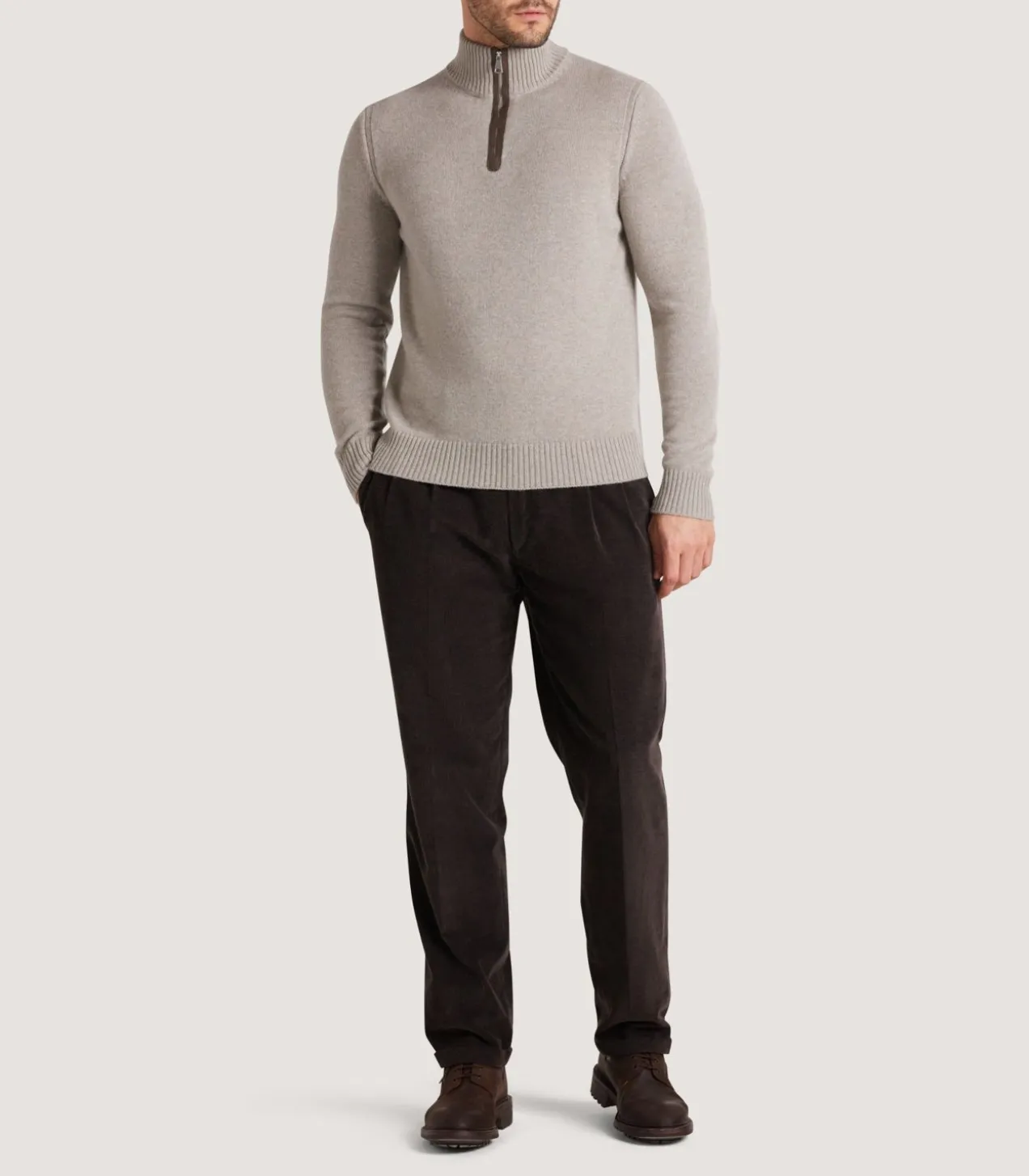 Men'S Cashmere Quarter Zip Sweater