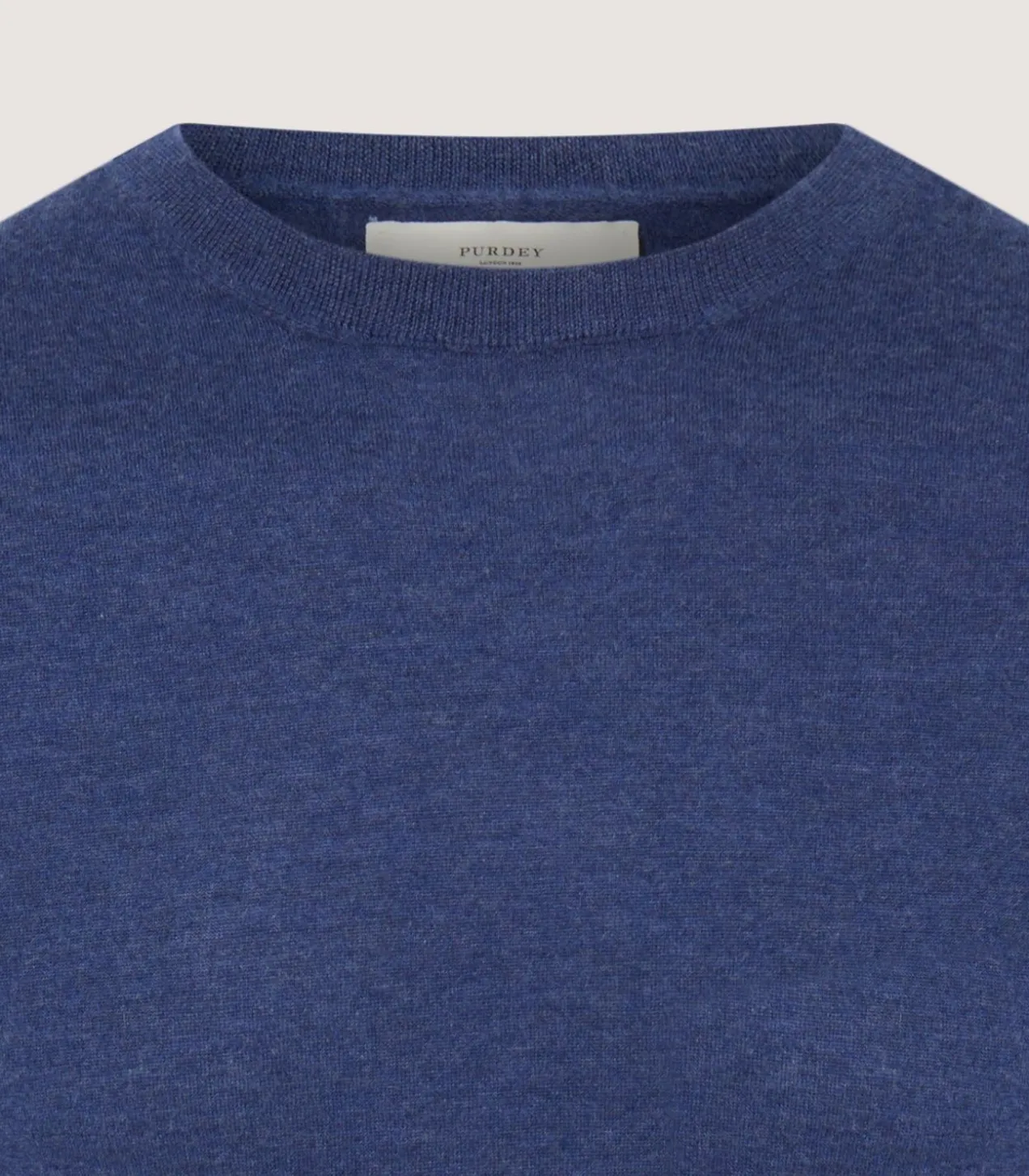 Men'S Cashmere Seamless Crew Neck In Canvas Blue