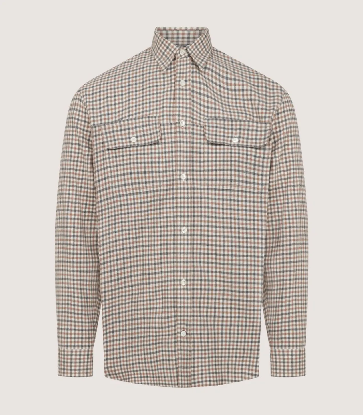 Men'S Club Check Double Pocket Shirt