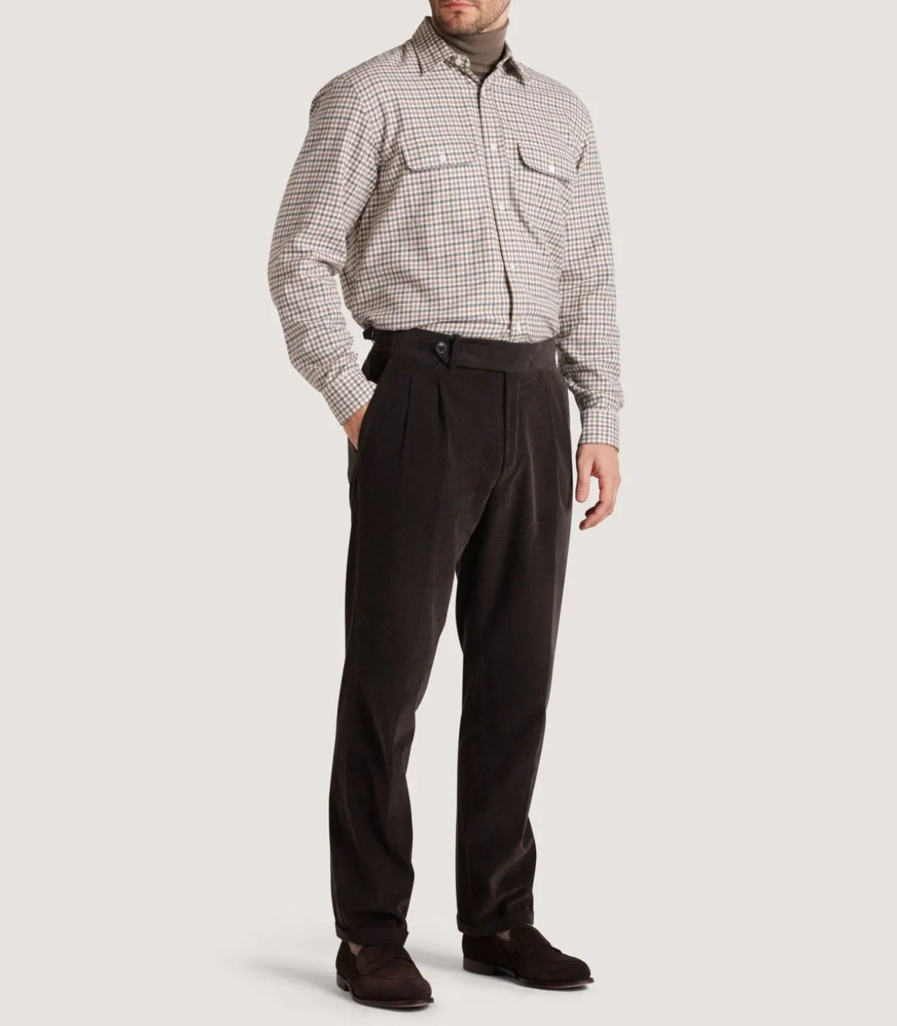 Men'S Club Check Double Pocket Shirt