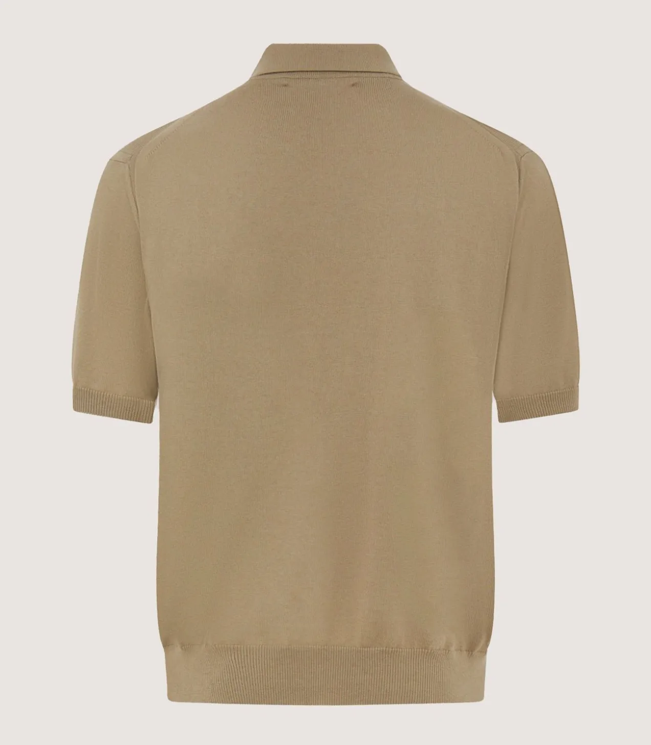 Men'S Cotton Cashmere Fine Gauge Short Sleeve Polo In Twine