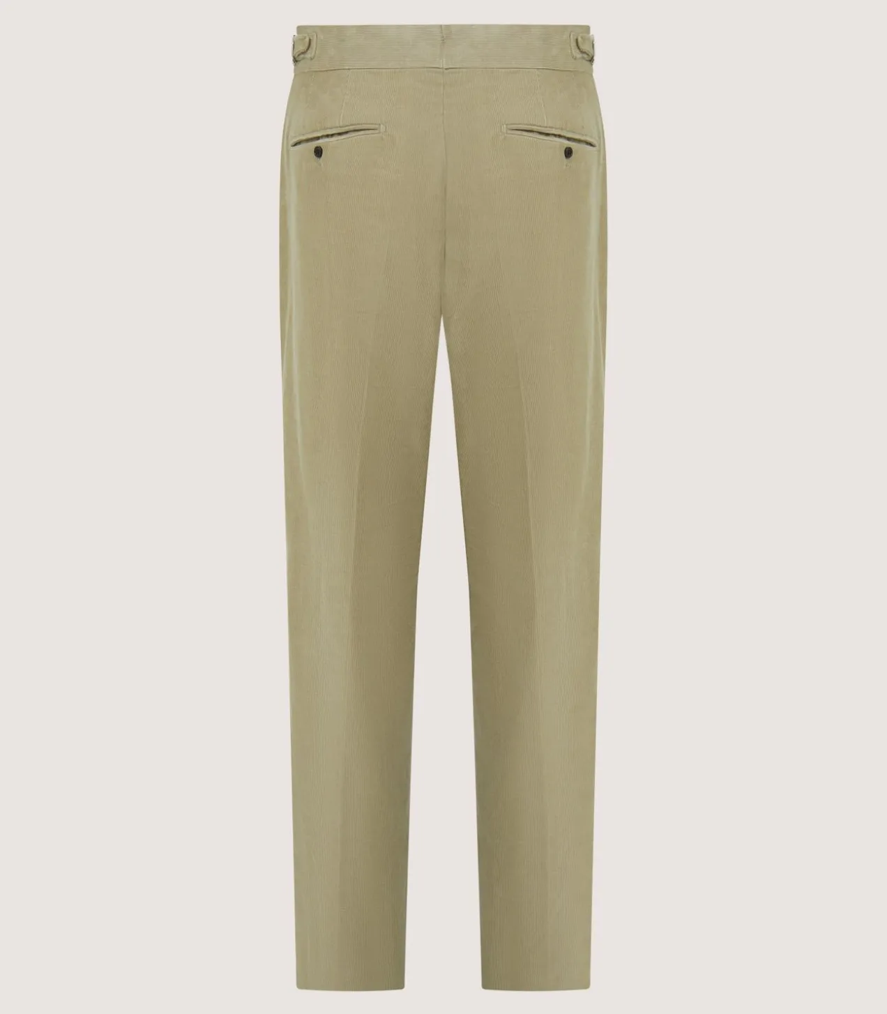 Men'S Cotton Corduroy Side Buckle Trouser In Pale Stone