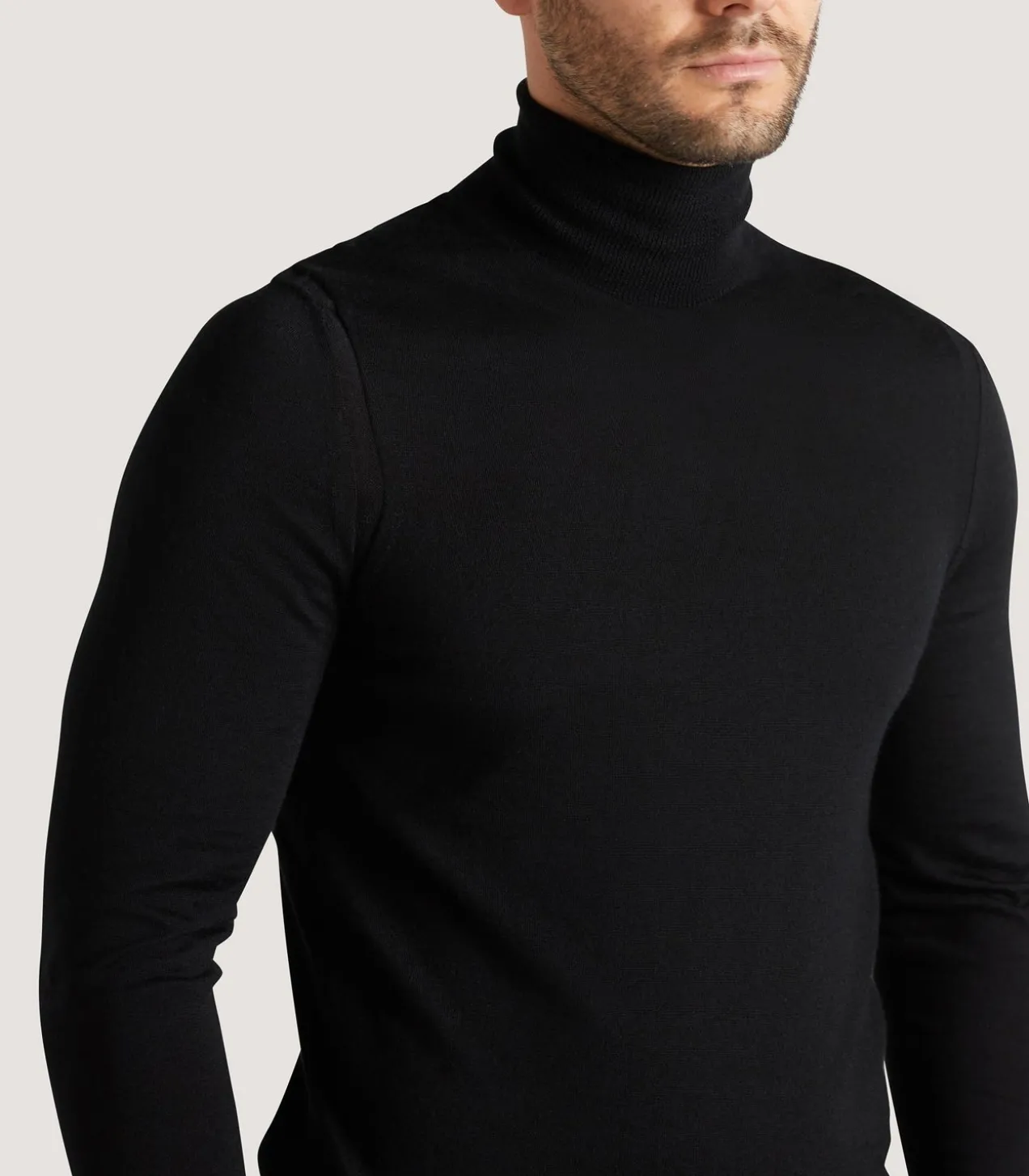 Men'S Extra Fine Worsted Cashmere Seamless Turtleneck