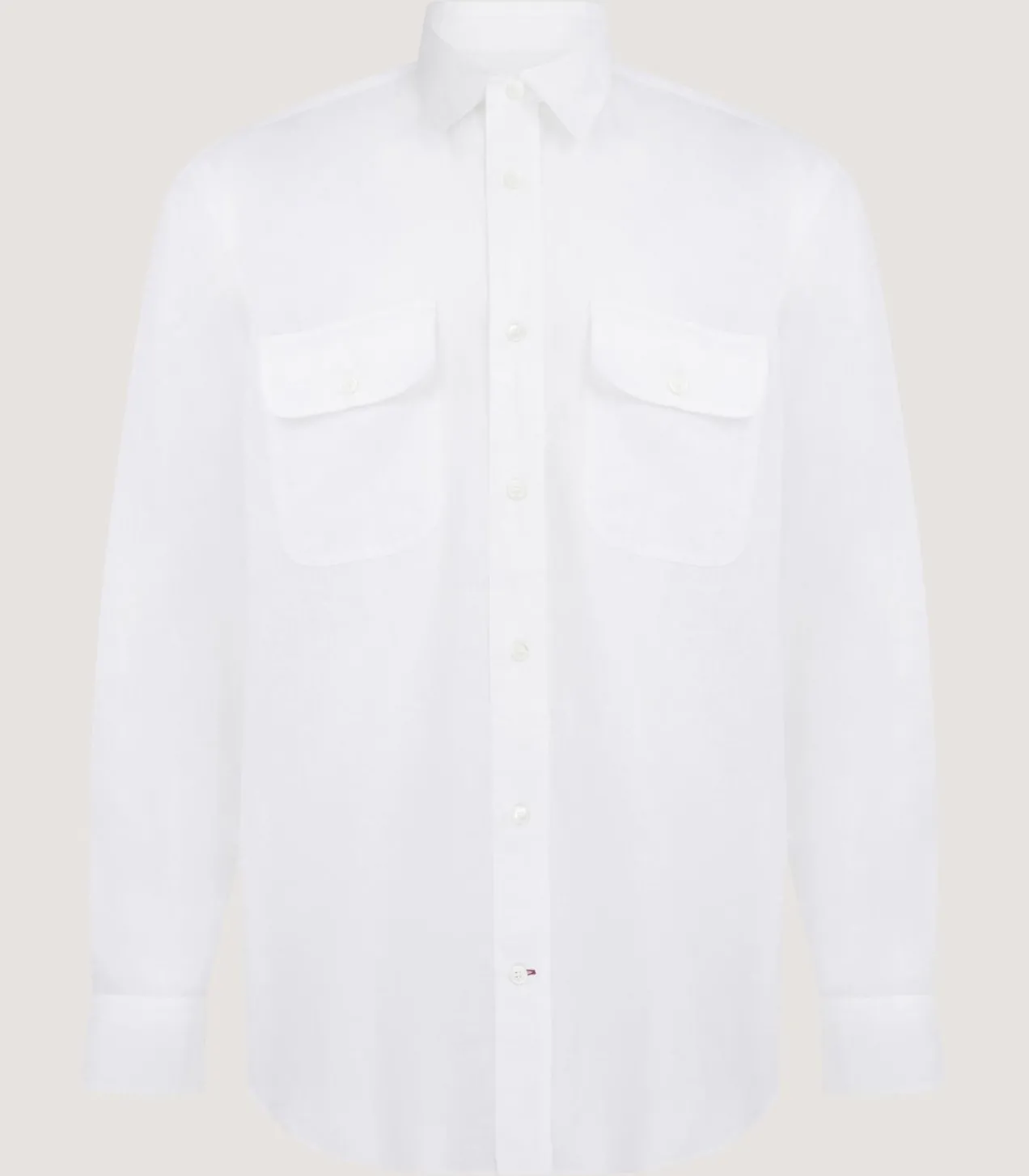 Men'S Handkerchief Linen Double Pocket Shirt