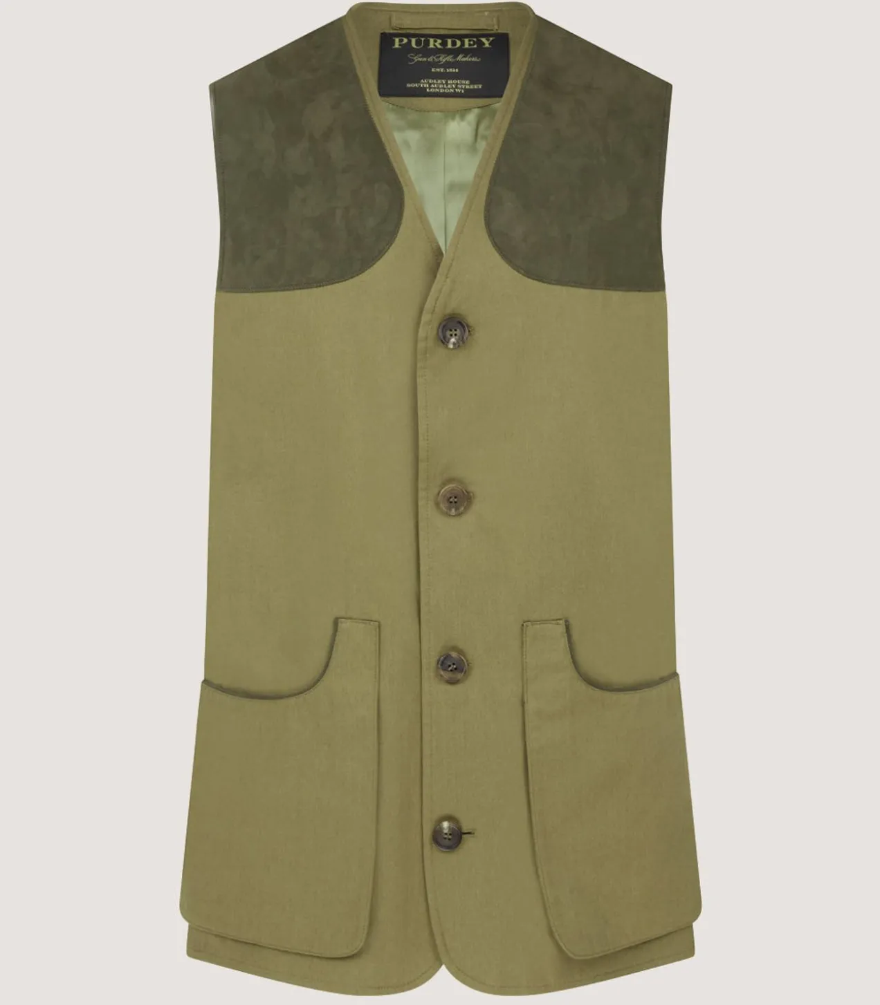 Men'S Lightweight Cotton Sporting Vest In Green