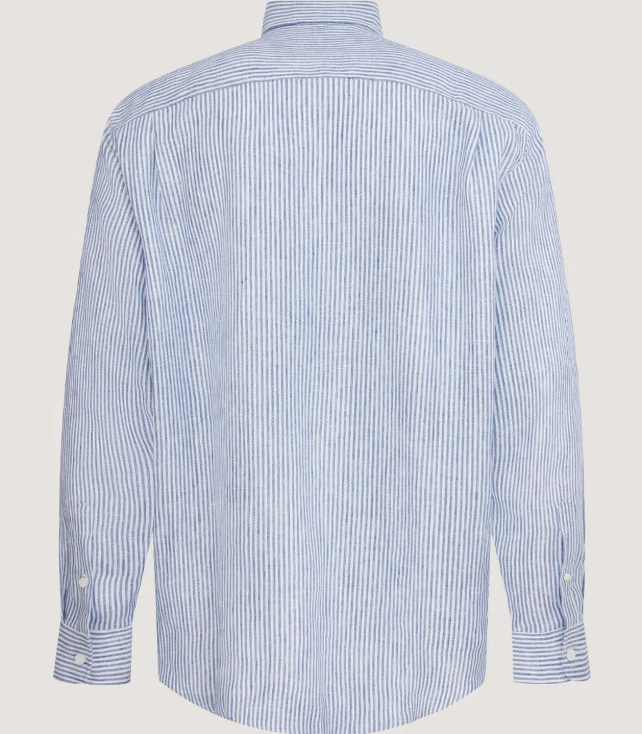 Men'S Linen Oxford Stripe Button Down Shirt