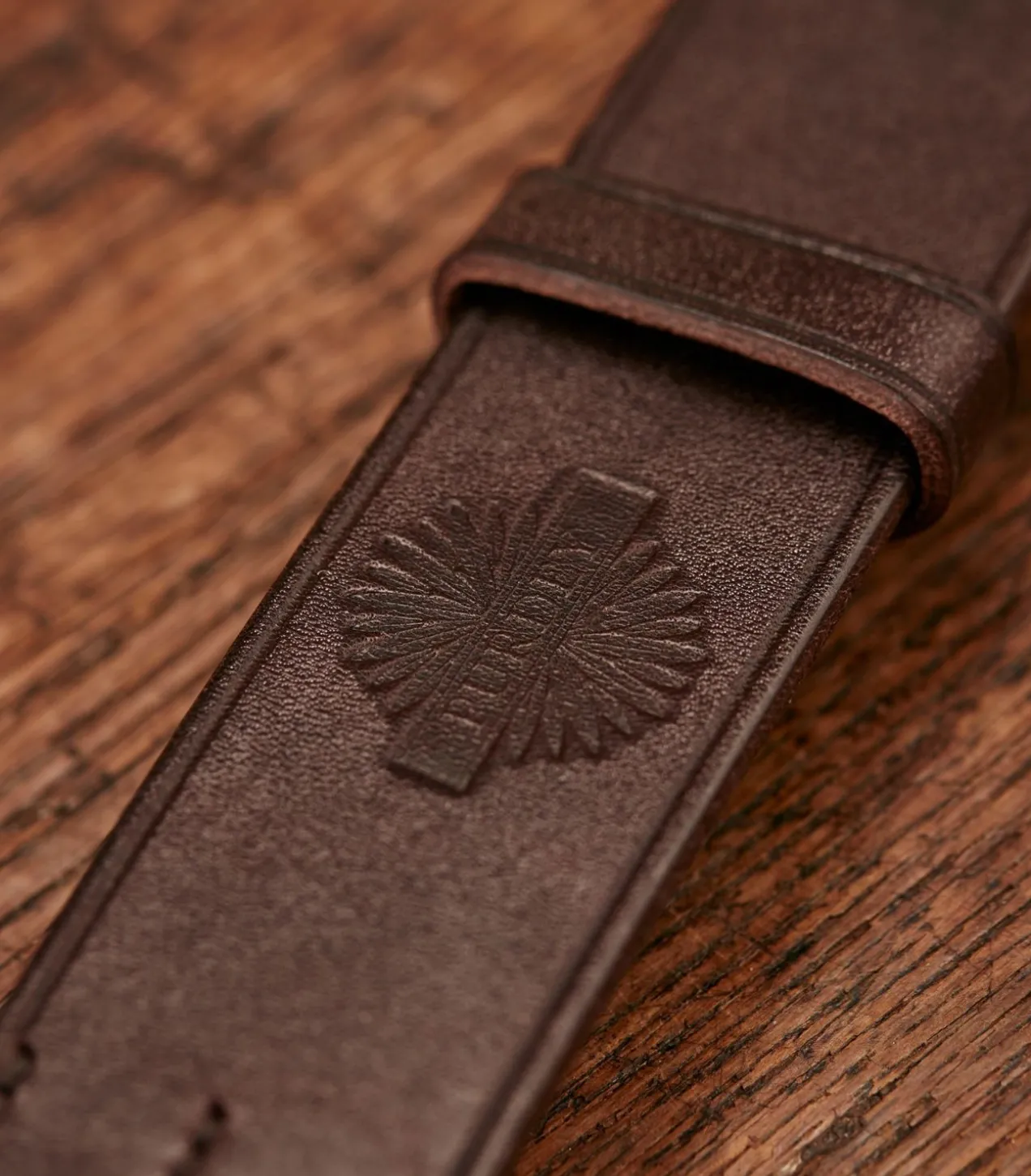 Men'S Oak Bark Tanned Leather Belt In Purdey Havana