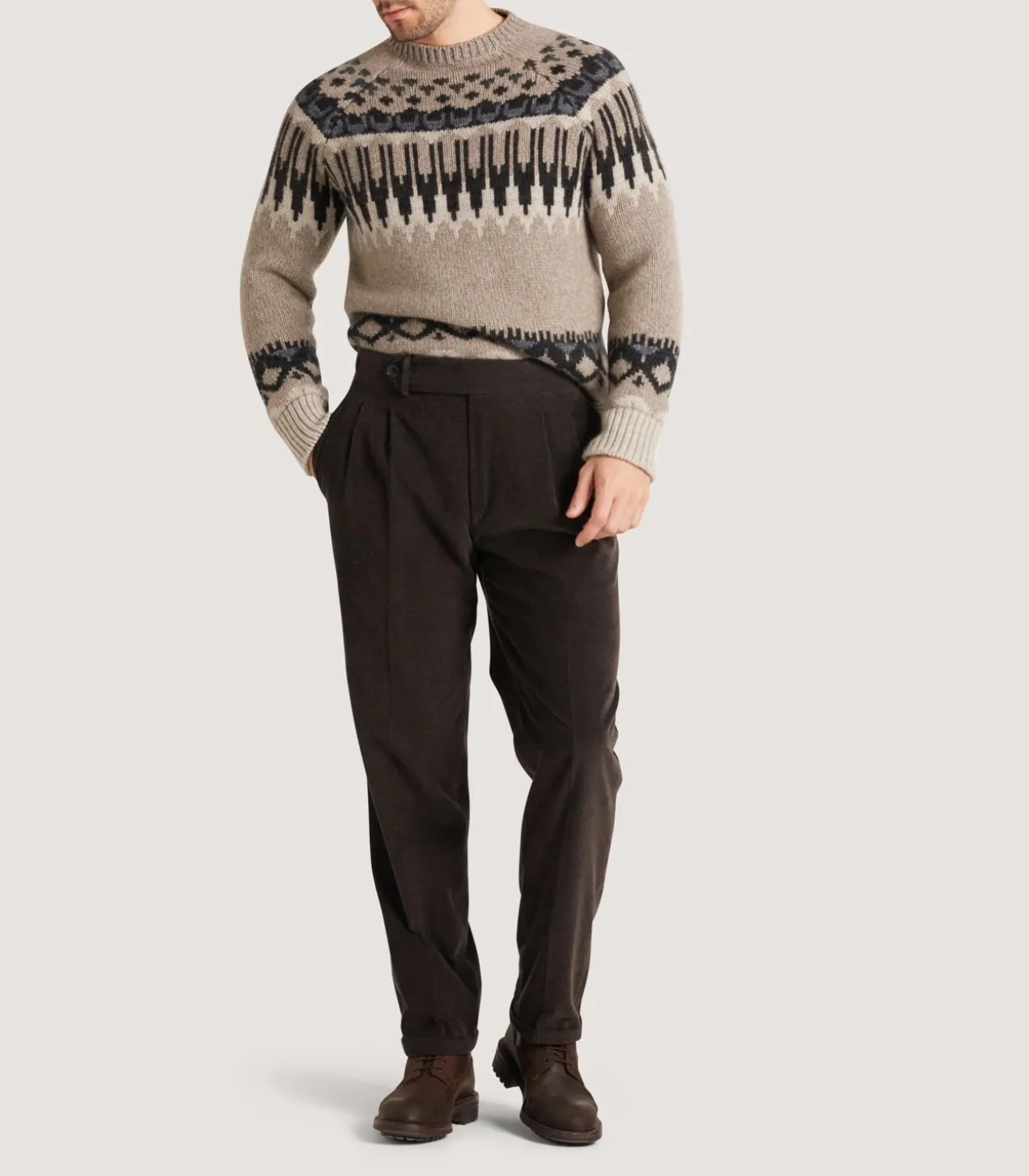 Men'S Side Buckle Trouser In Ebony