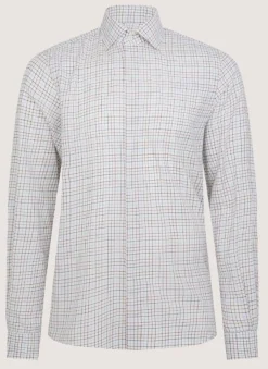 Men'S Summer Sporting Half Tattersall Double Cuff Shirt