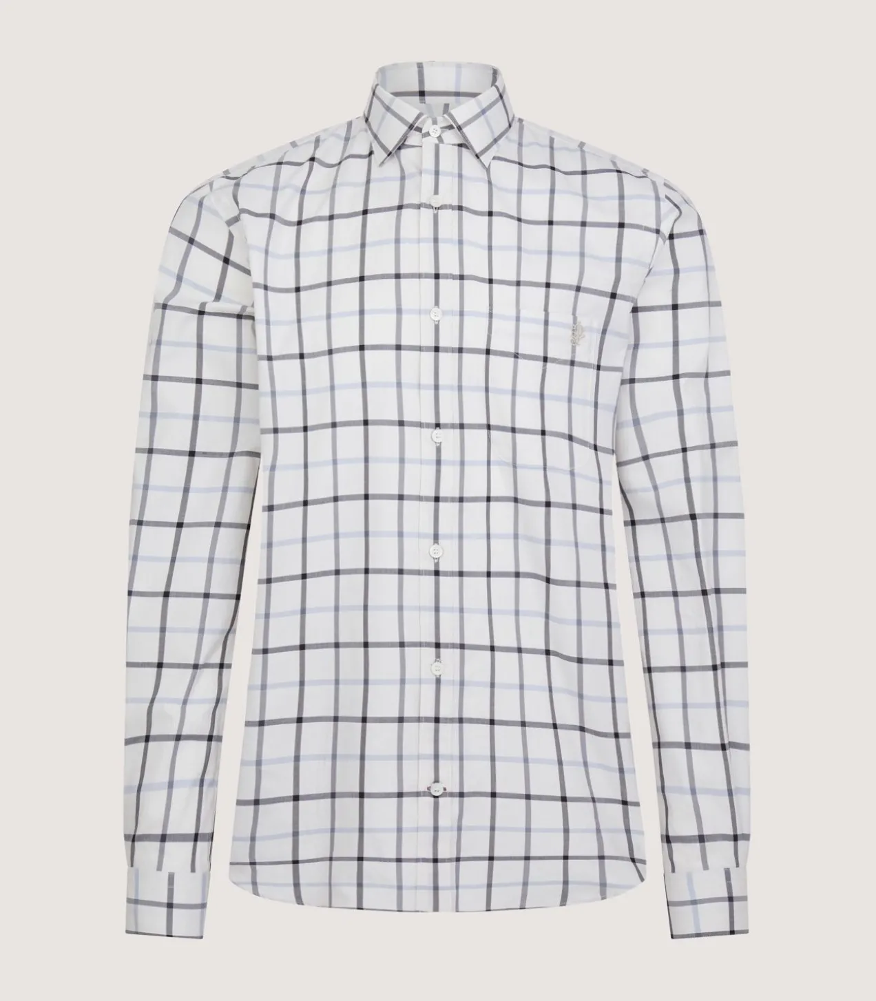 Men'S Summer Sporting Windowpane Pocket Shirt In Blue
