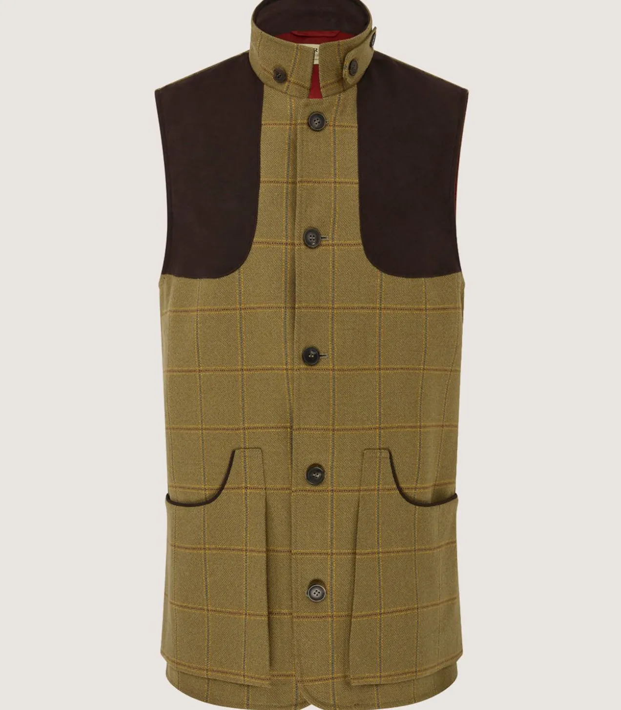 Men'S Technical Tweed High Collar Sporting Vest In Berkshire
