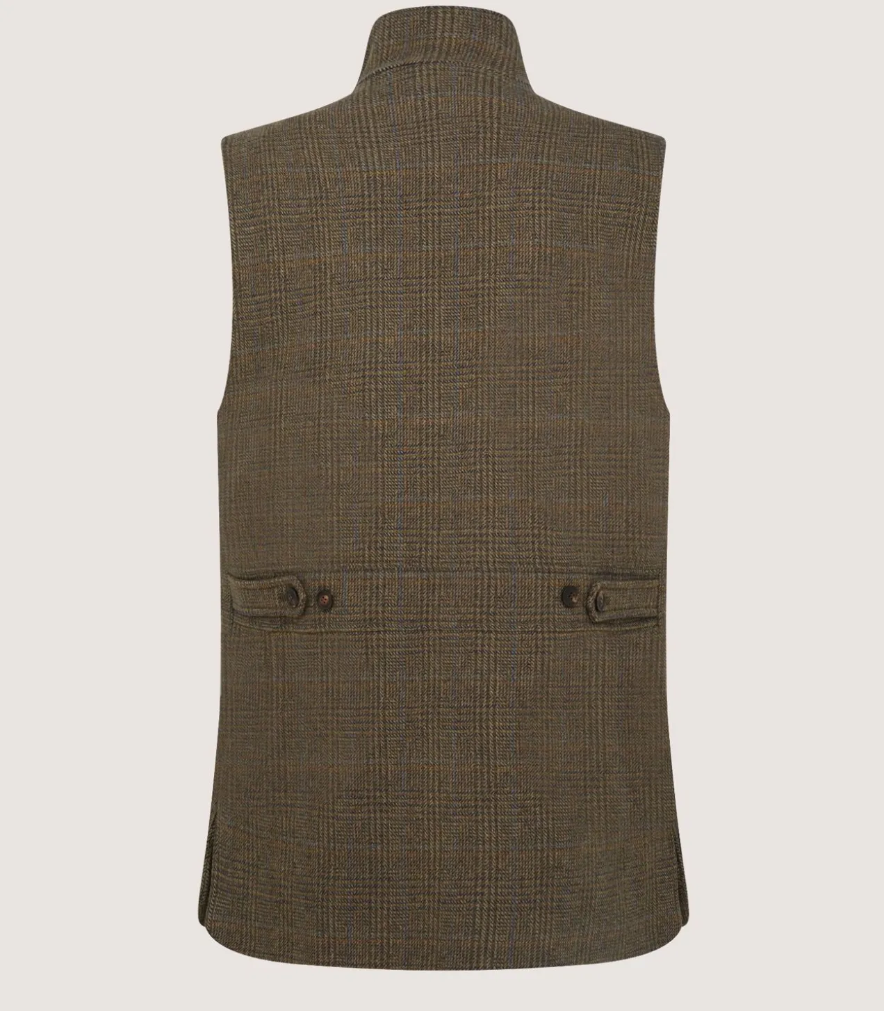 Men'S Tweed High Collar Sporting Vest In Morlich
