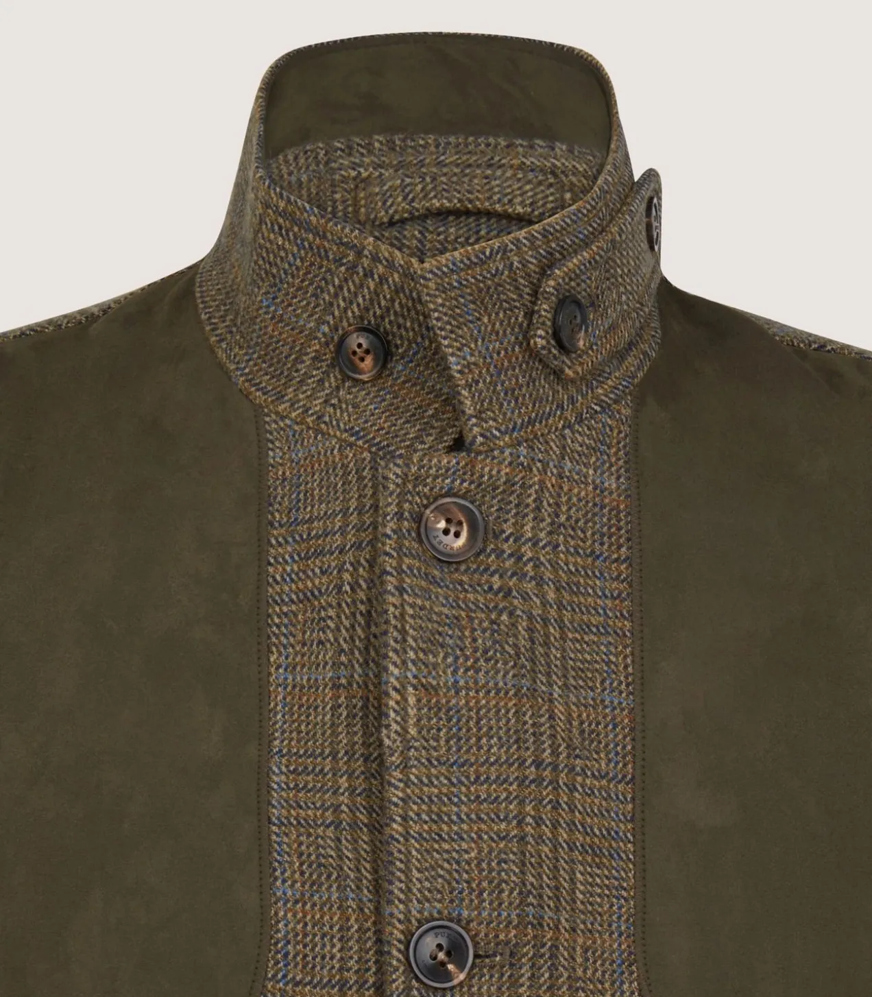 Men'S Tweed High Collar Sporting Vest In Morlich