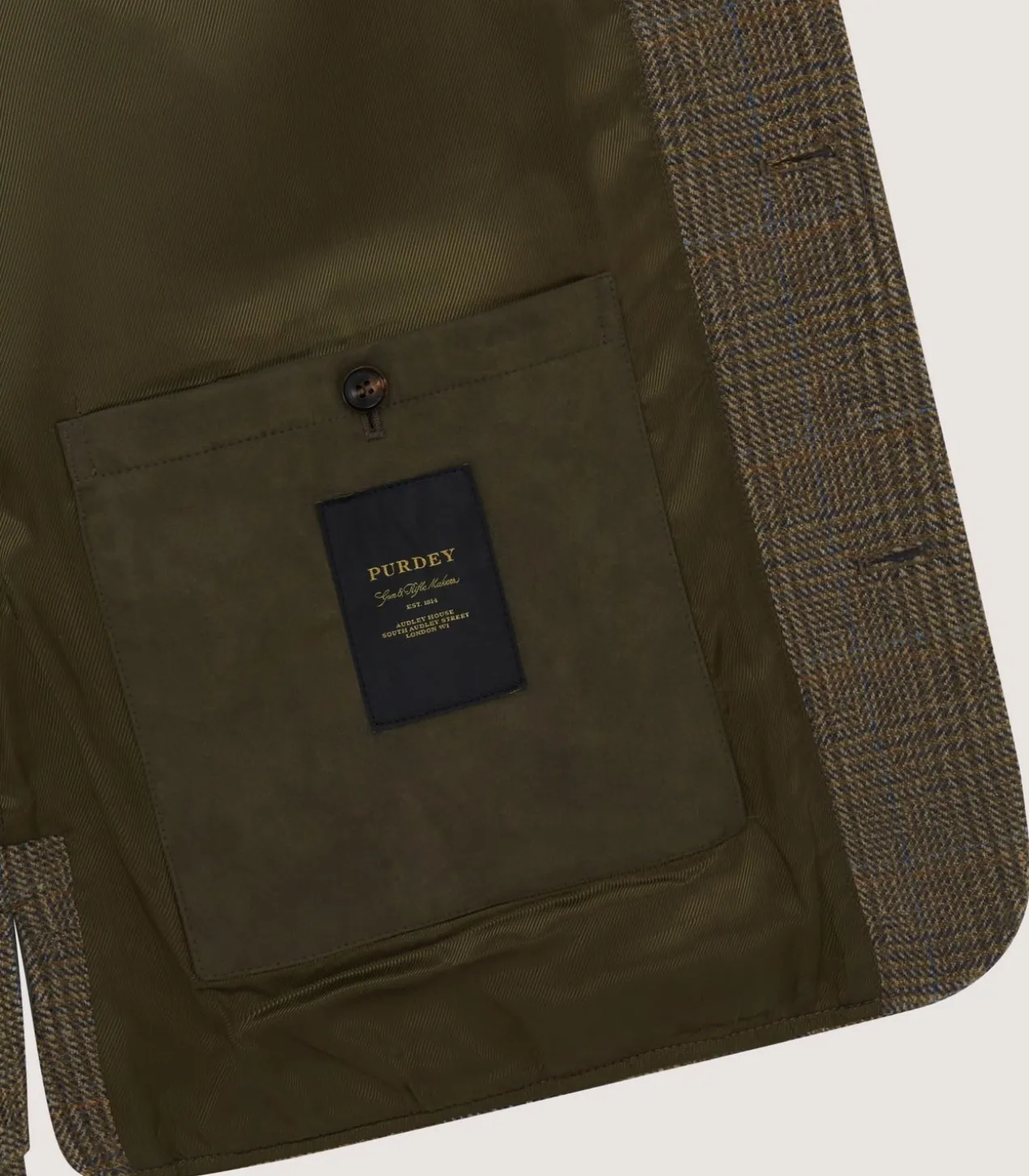 Men'S Tweed High Collar Sporting Vest In Morlich