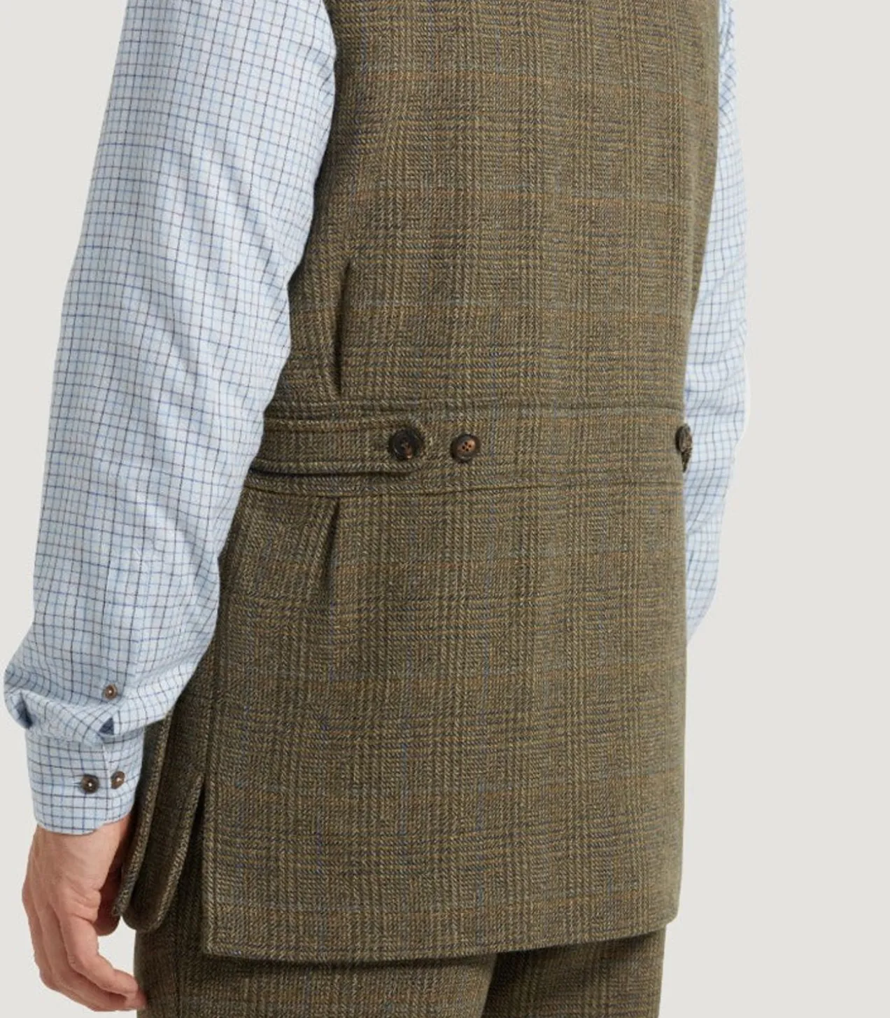 Men'S Tweed High Collar Sporting Vest In Morlich