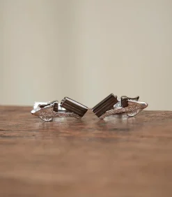 Over-And-Under Silver Cufflinks In Silver