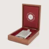 6Oz Sterling Silver Gun Scroll Engraved Flask With Walnut Case