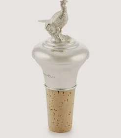 Silver Pheasant Bottle Stopper In Silver