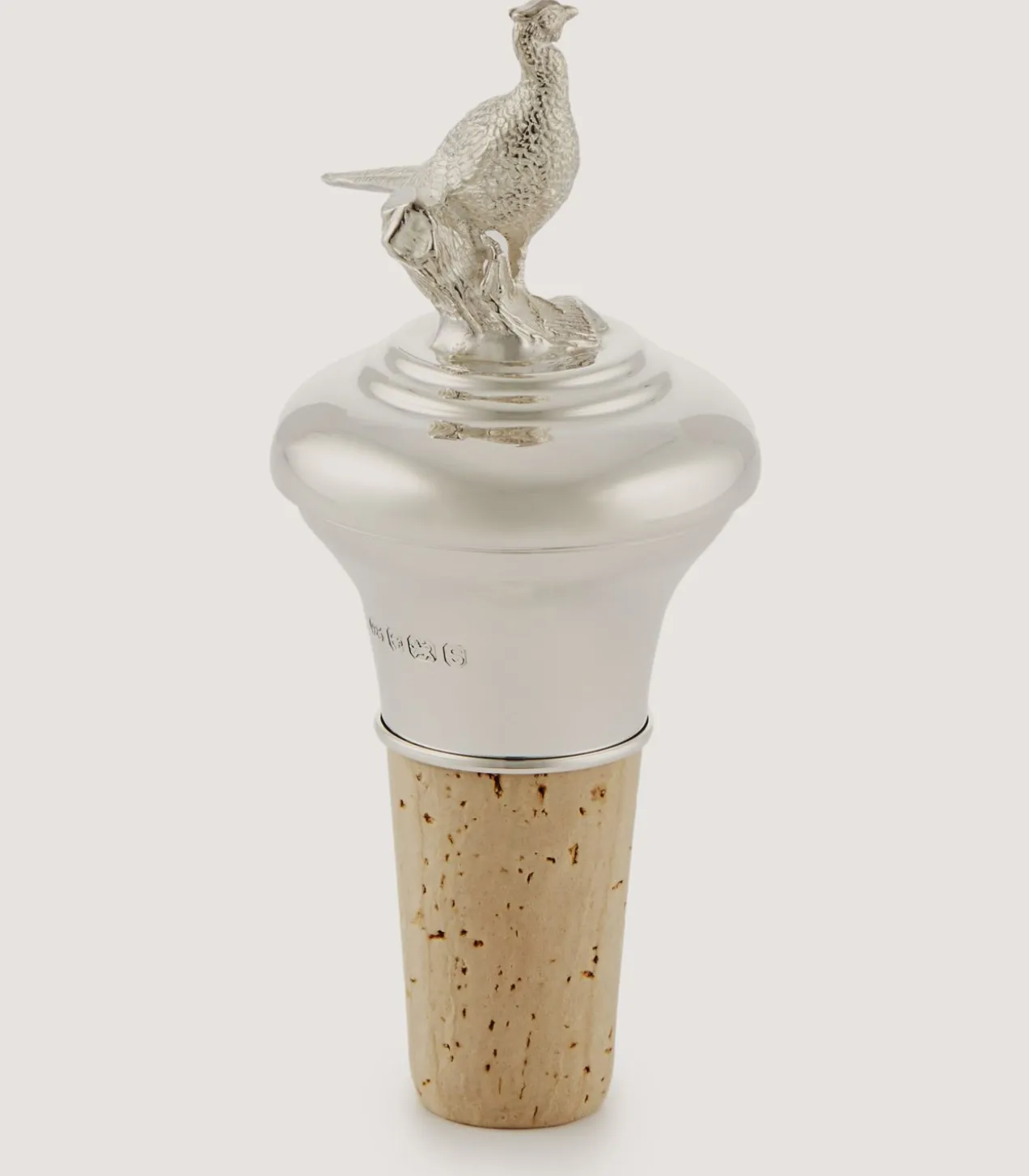 Silver Pheasant Bottle Stopper In Silver