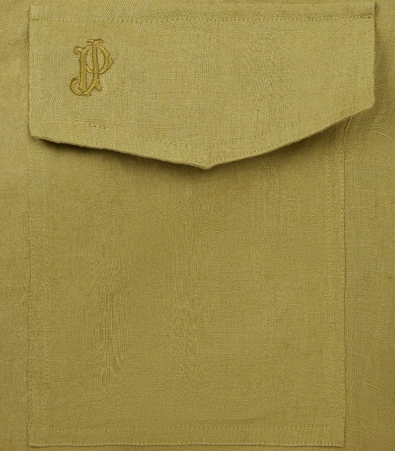 Women'S Belted Linen Shirt Dress In Ochre