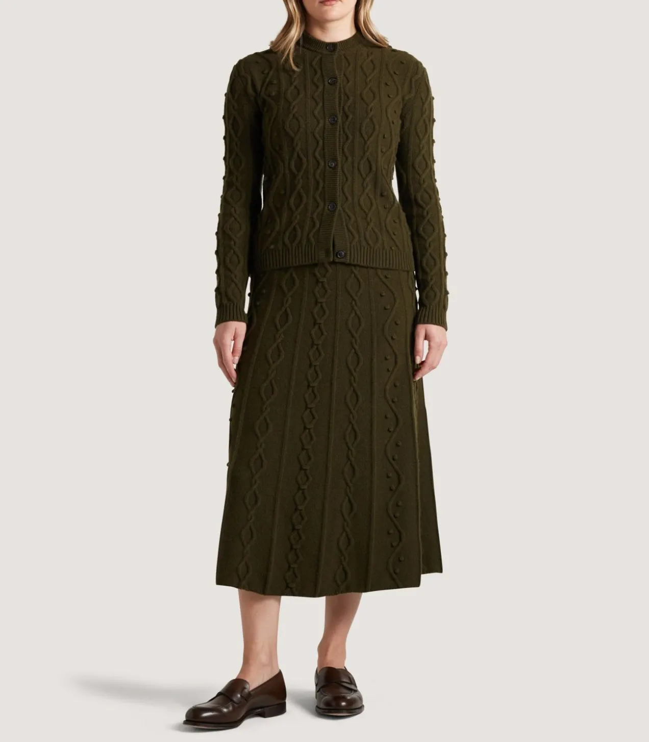 Women'S Cashmere Aran Cardigan