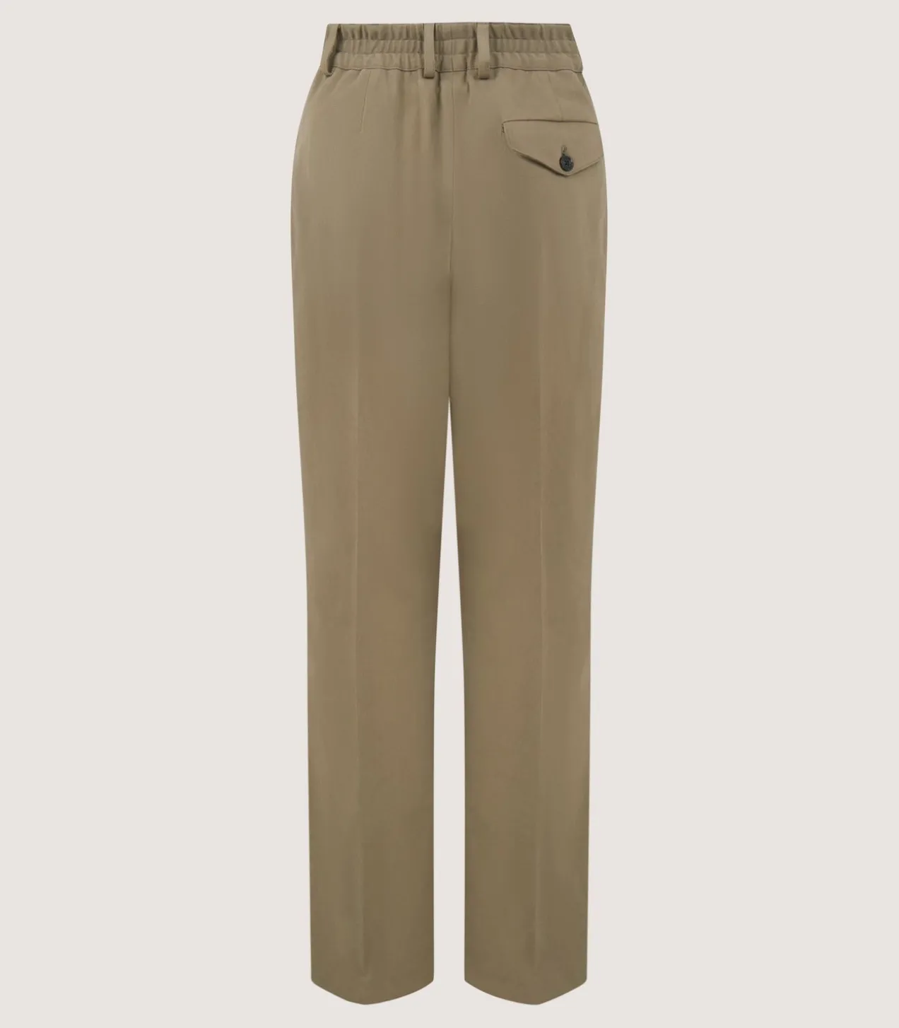 Women'S Cotton Flat Front Trouser In Dark Olive