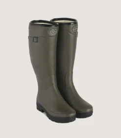 Women'S Le Chameau Country Wool Lined Boot In Dark Green