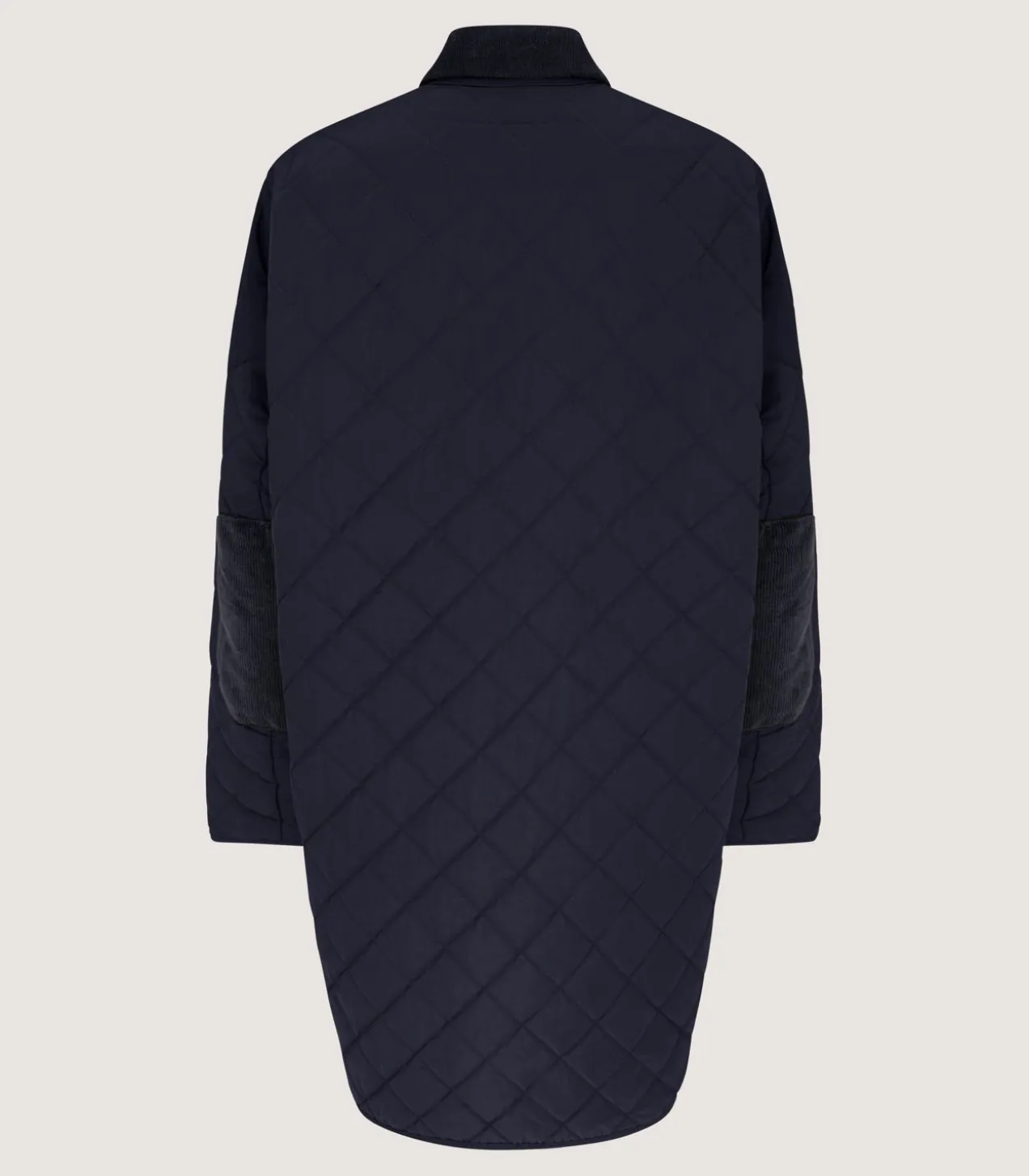 Women'S Long Quilted Purdey Jacket In Navy