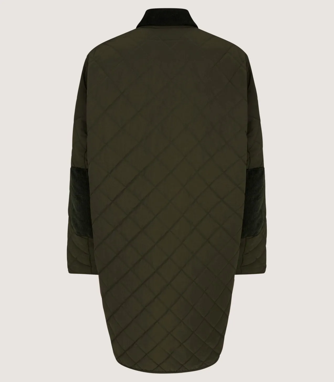 Women'S Long Quilted Purdey Jacket In Dark Olive
