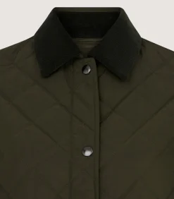 Women'S Long Quilted Purdey Jacket In Dark Olive
