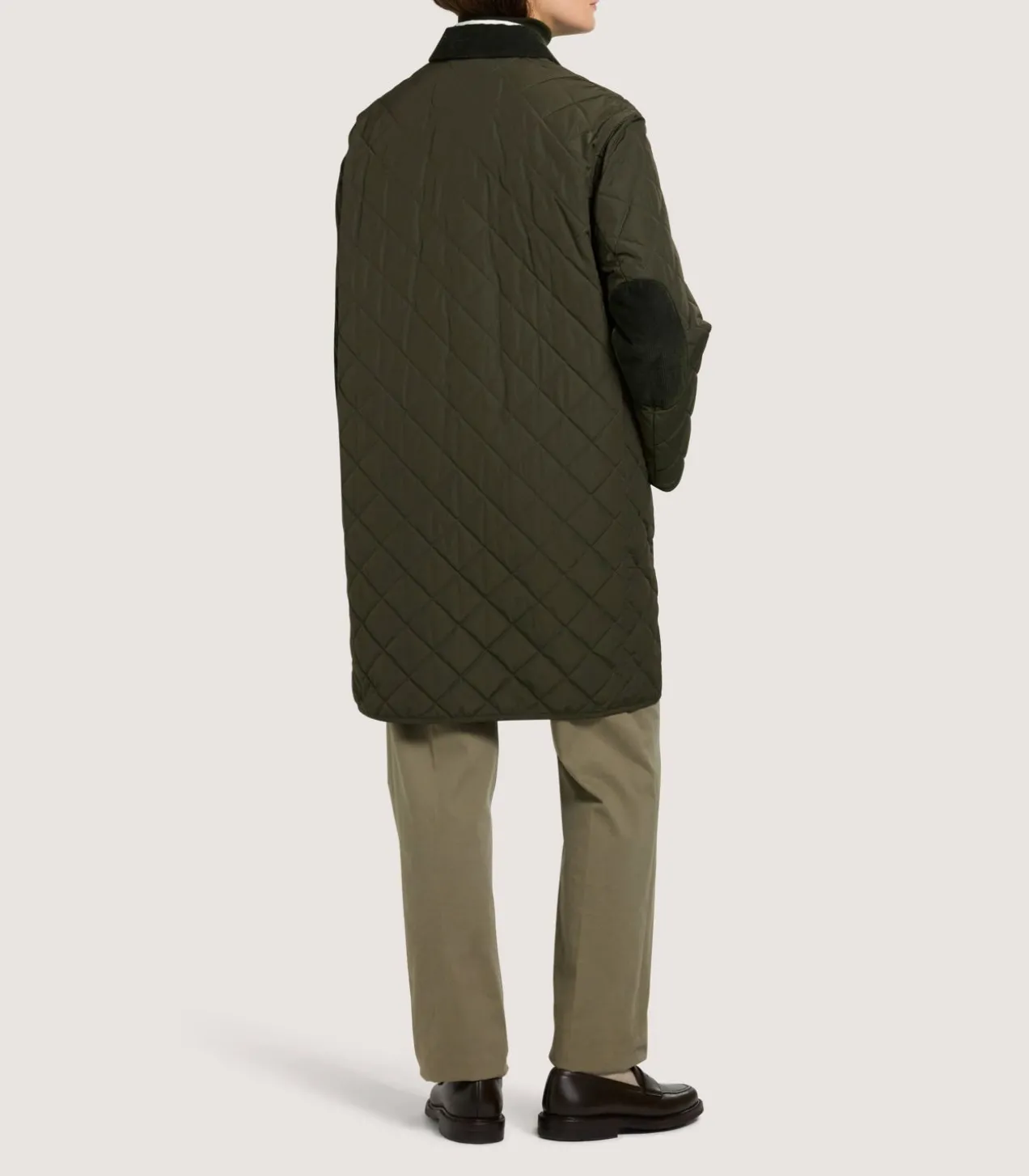 Women'S Long Quilted Purdey Jacket In Dark Olive