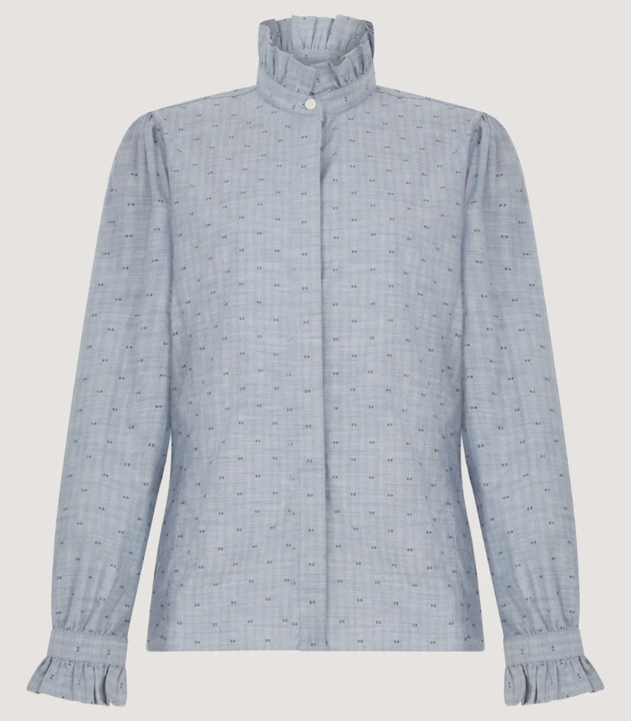 Women'S Pie Crust Spotted Shirt In Light Blue