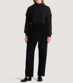 Women'S Triple Pleat Trouser In Black